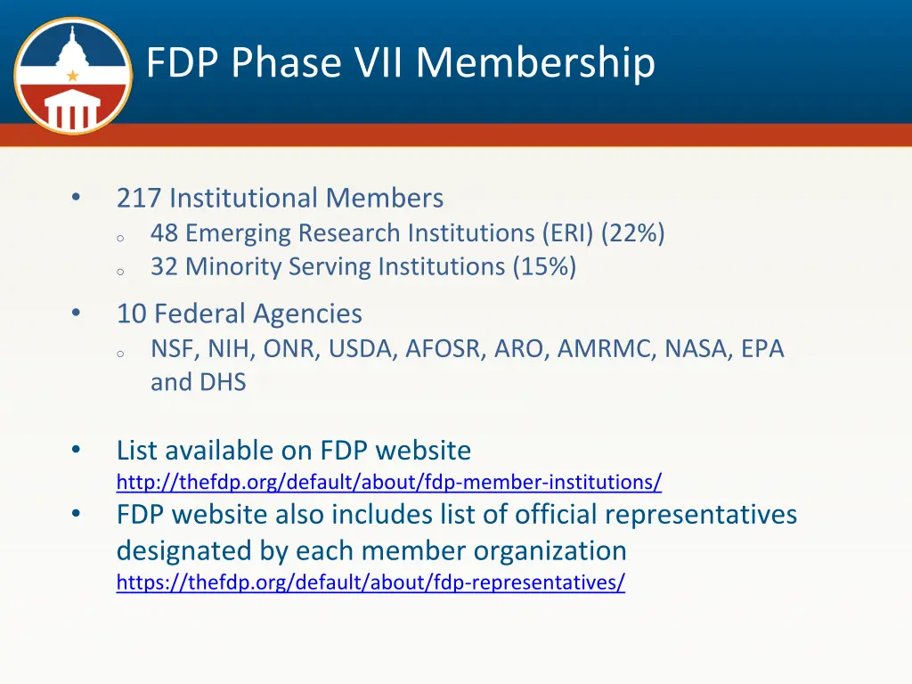 fdp phase vii membership