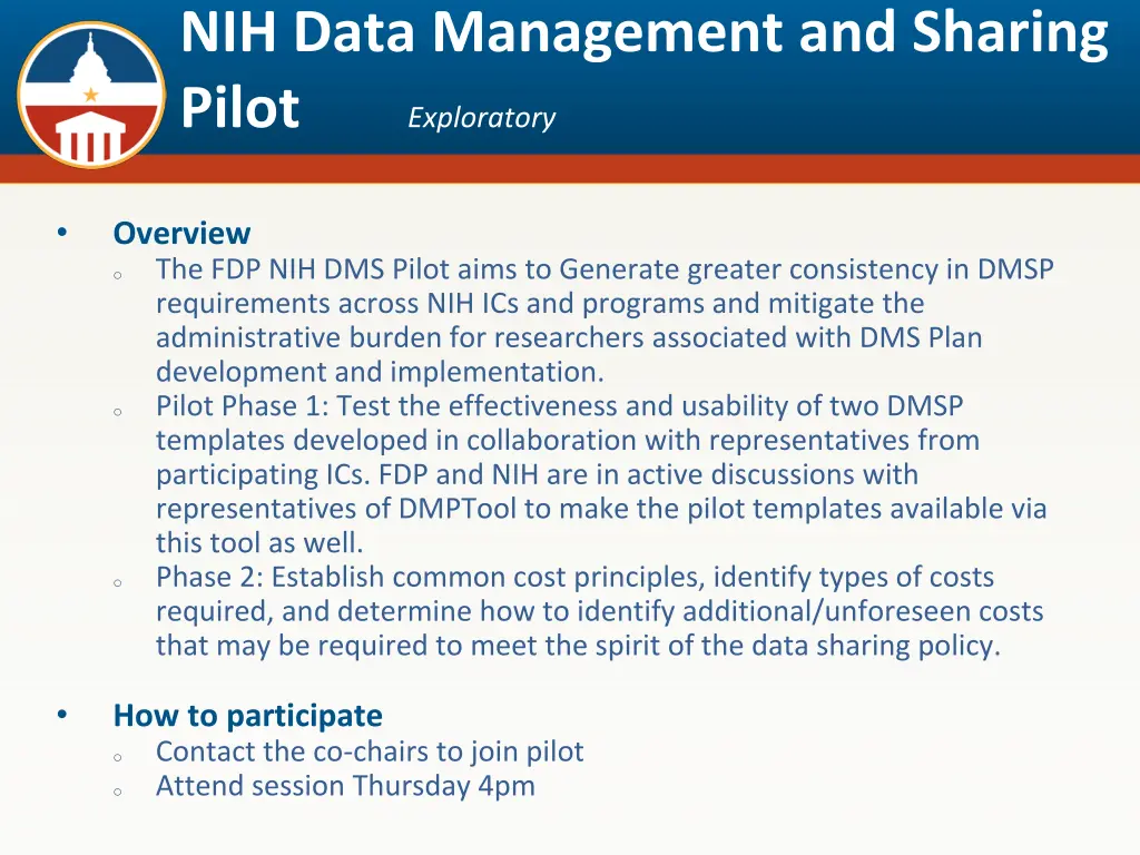 nih data management and sharing pilot exploratory