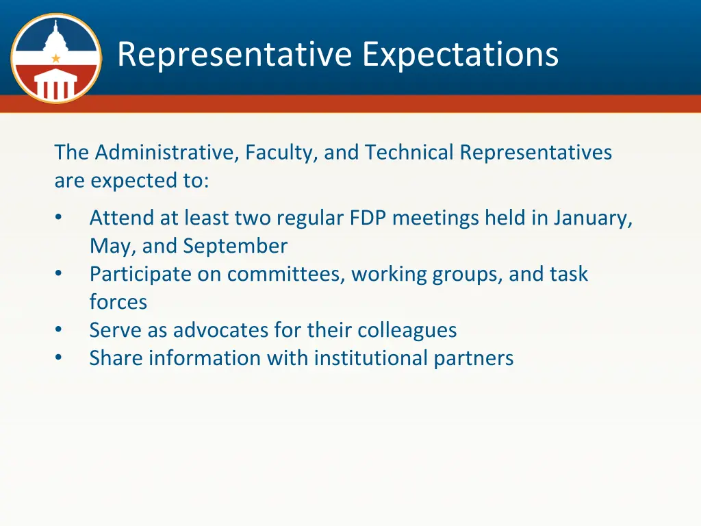 representative expectations