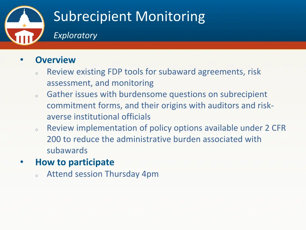 subrecipient monitoring