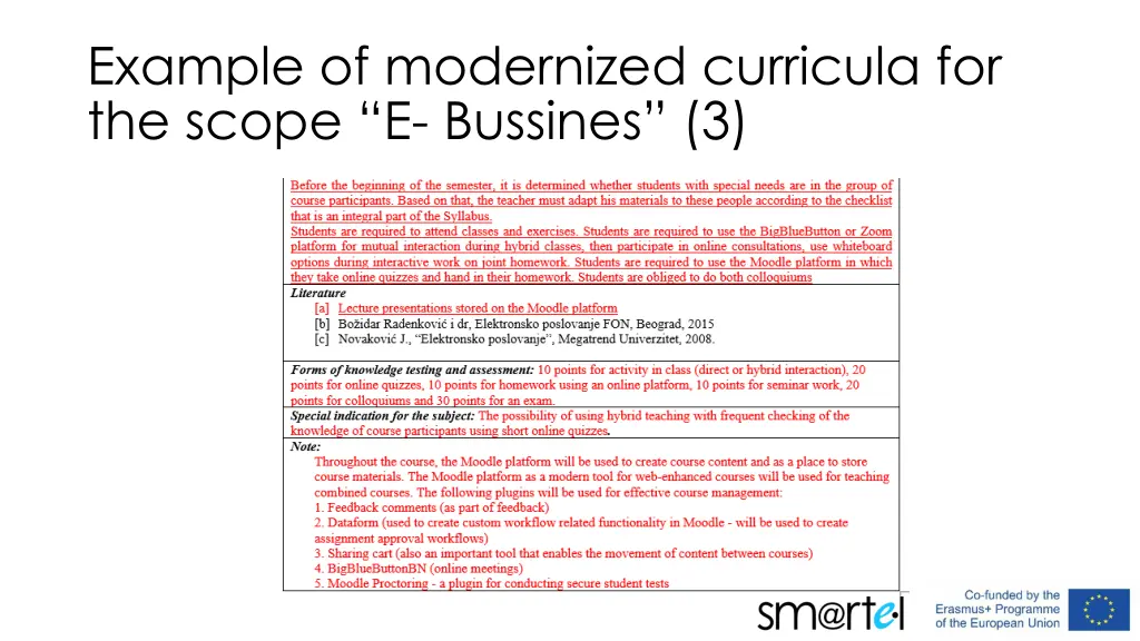 example of modernized curricula for the scope 2