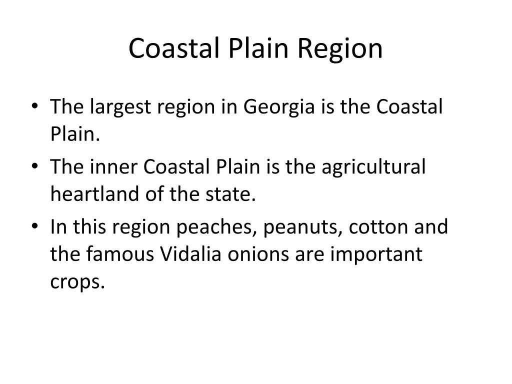 coastal plain region 1