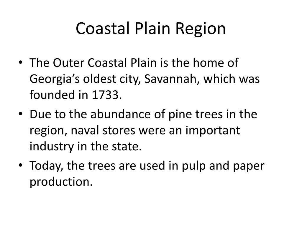 coastal plain region 2