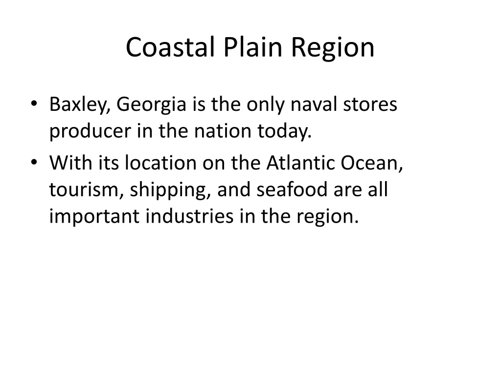 coastal plain region 3