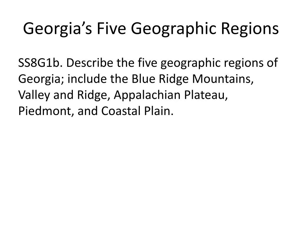 georgia s five geographic regions