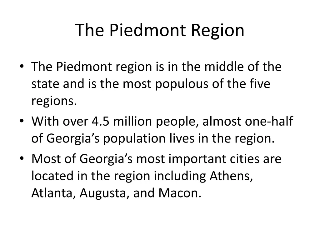 the piedmont region 1