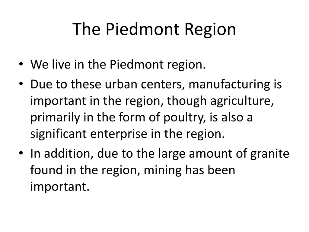 the piedmont region 2