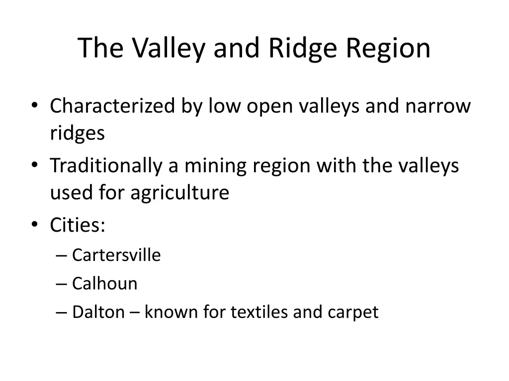 the valley and ridge region 1