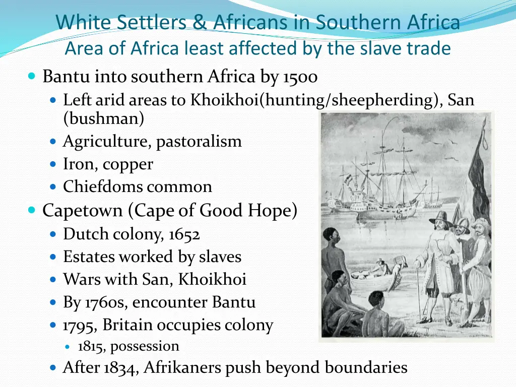 white settlers africans in southern africa area