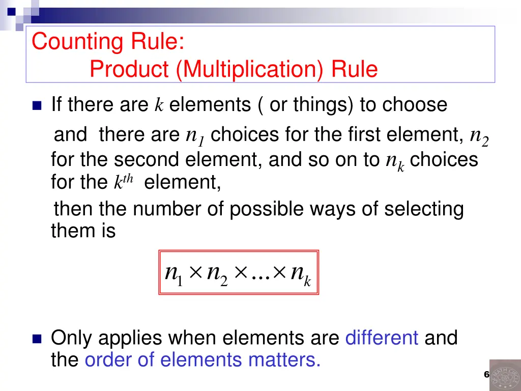 counting rule product multiplication rule