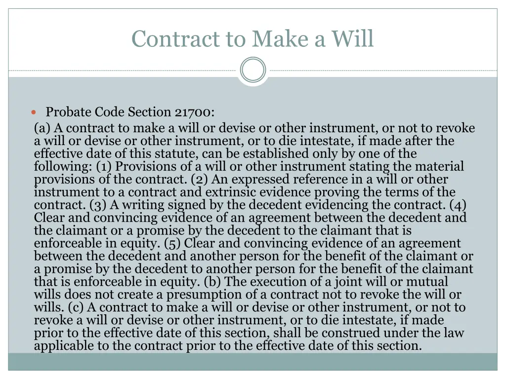 contract to make a will