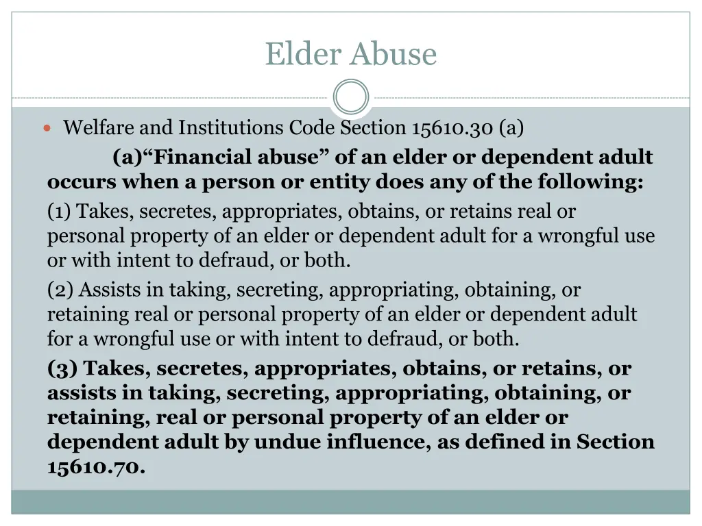 elder abuse