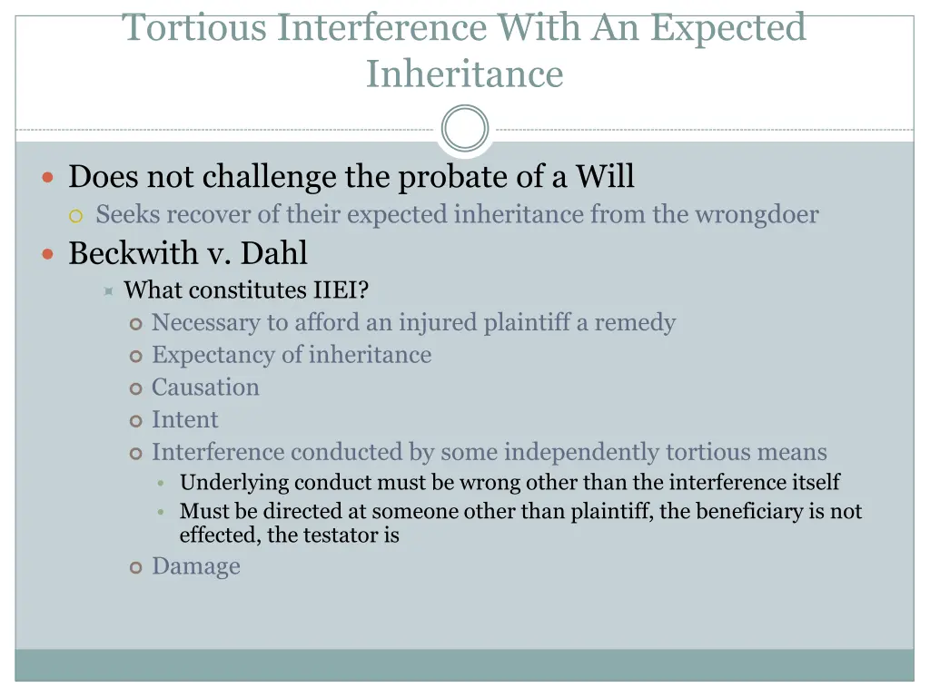 tortious interference with an expected inheritance