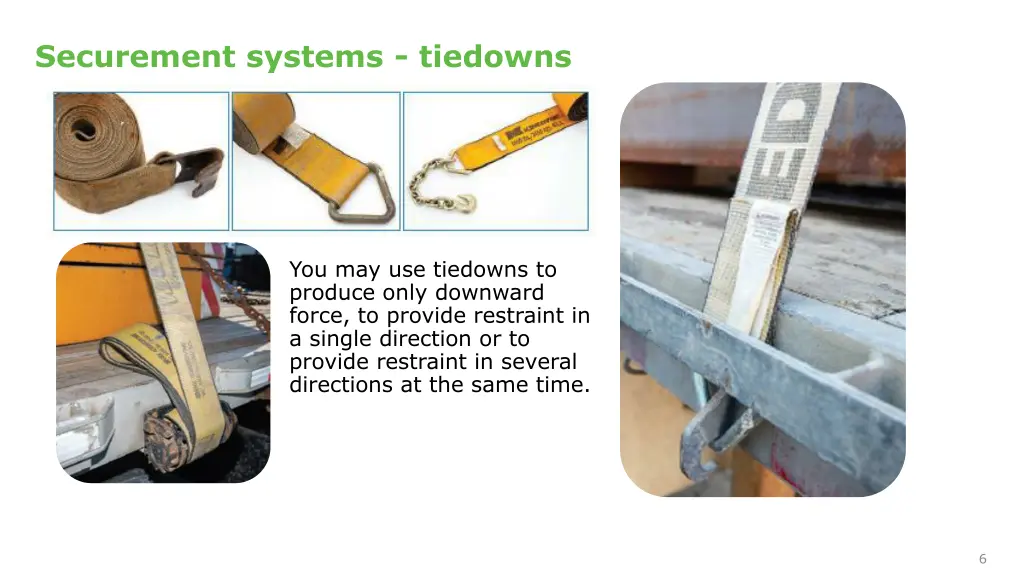 securement systems tiedowns