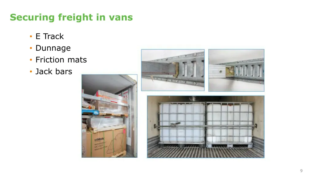 securing freight in vans