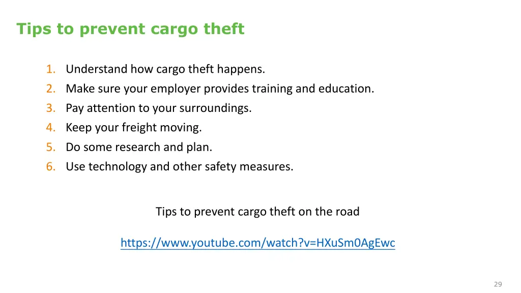 tips to prevent cargo theft