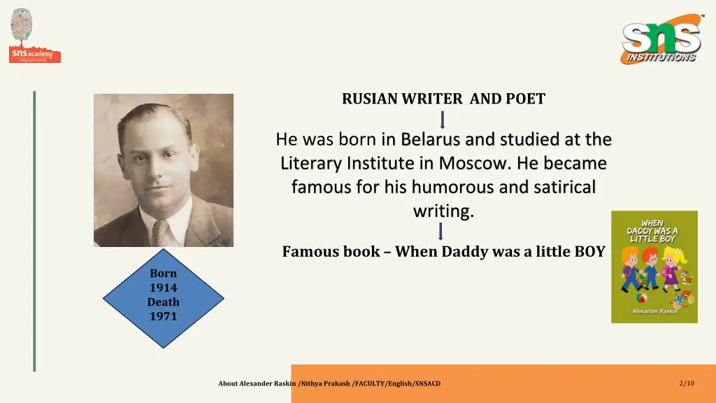 rusian writer and poet