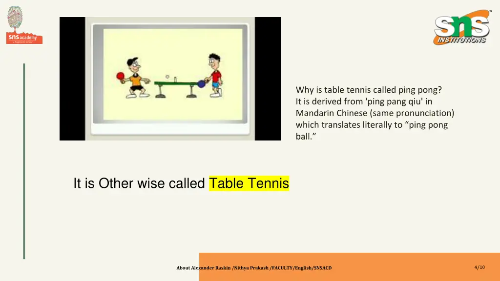 why is table tennis called ping pong