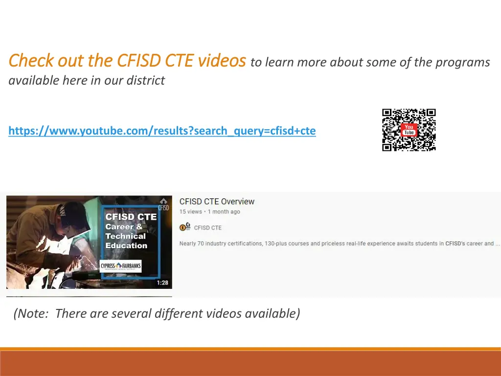 check out the cfisd cte videos check