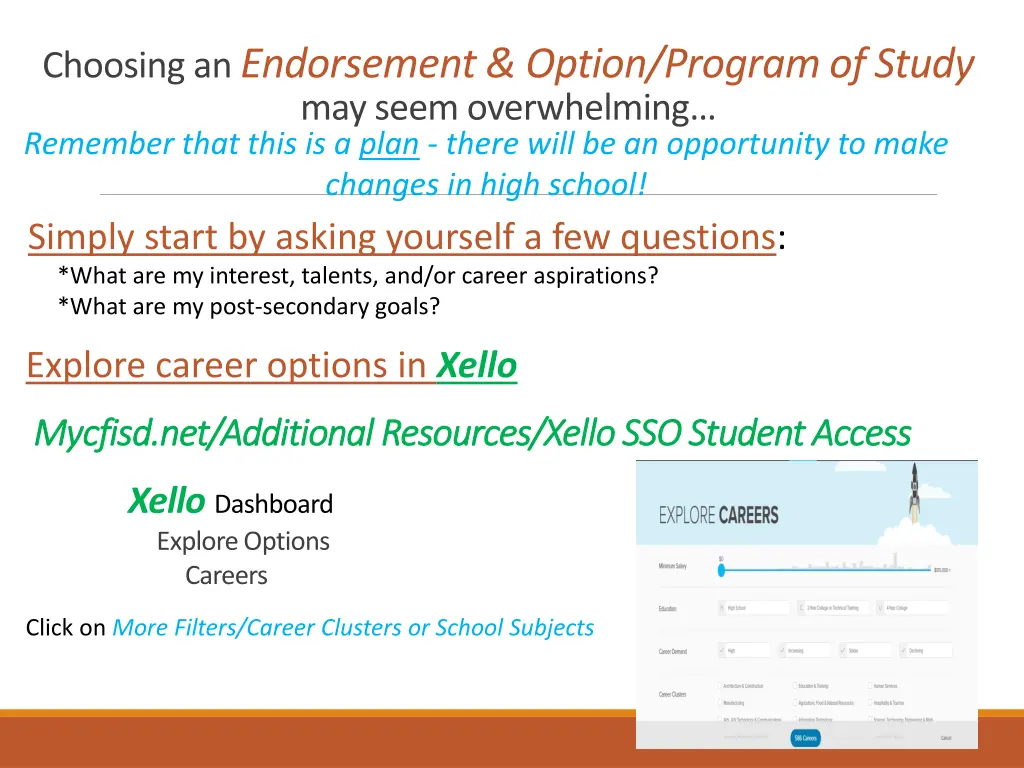 choosing an endorsement option program of study