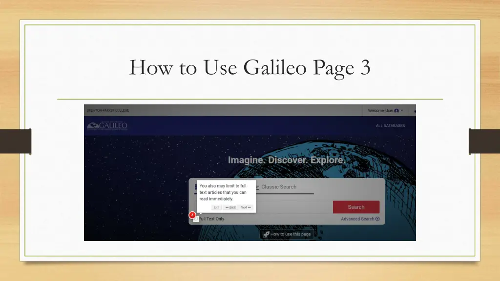 how to use galileo page 3