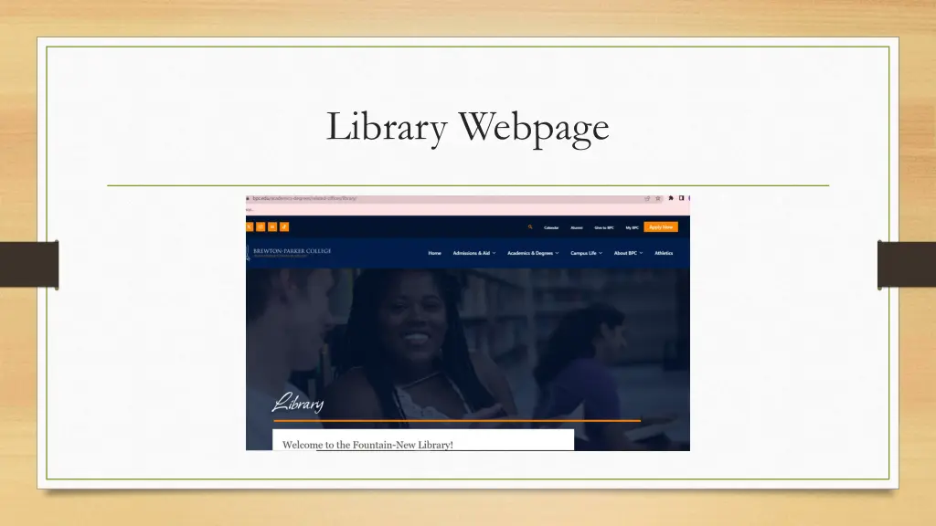 library webpage