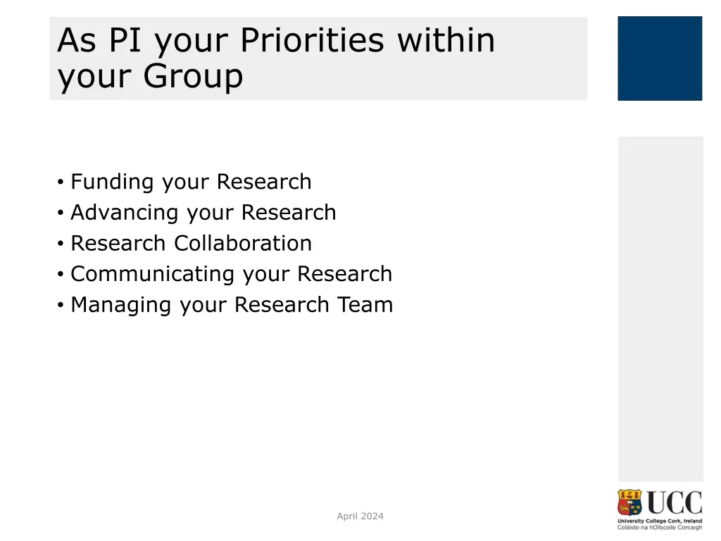 as pi your priorities within your group