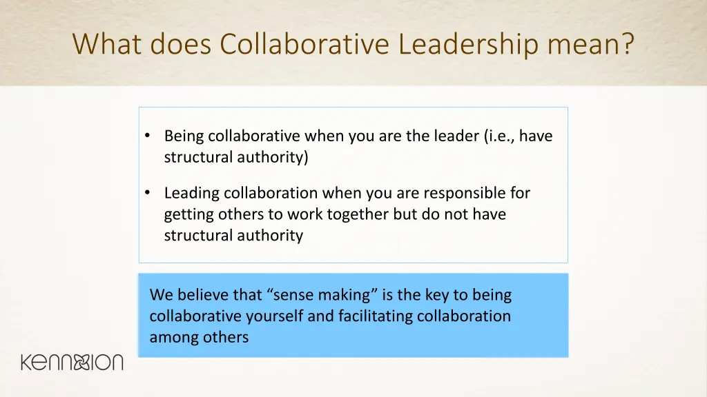 what does collaborative leadership mean