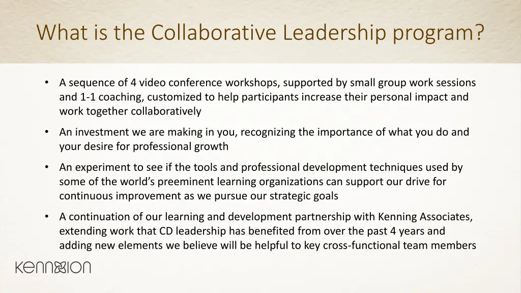 what is the collaborative leadership program