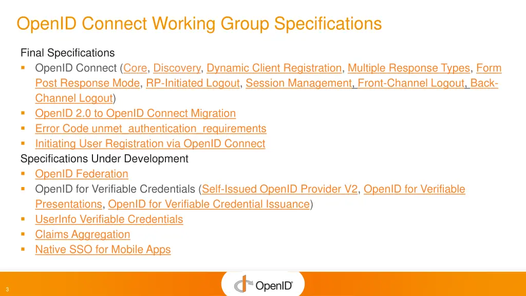 openid connect working group specifications