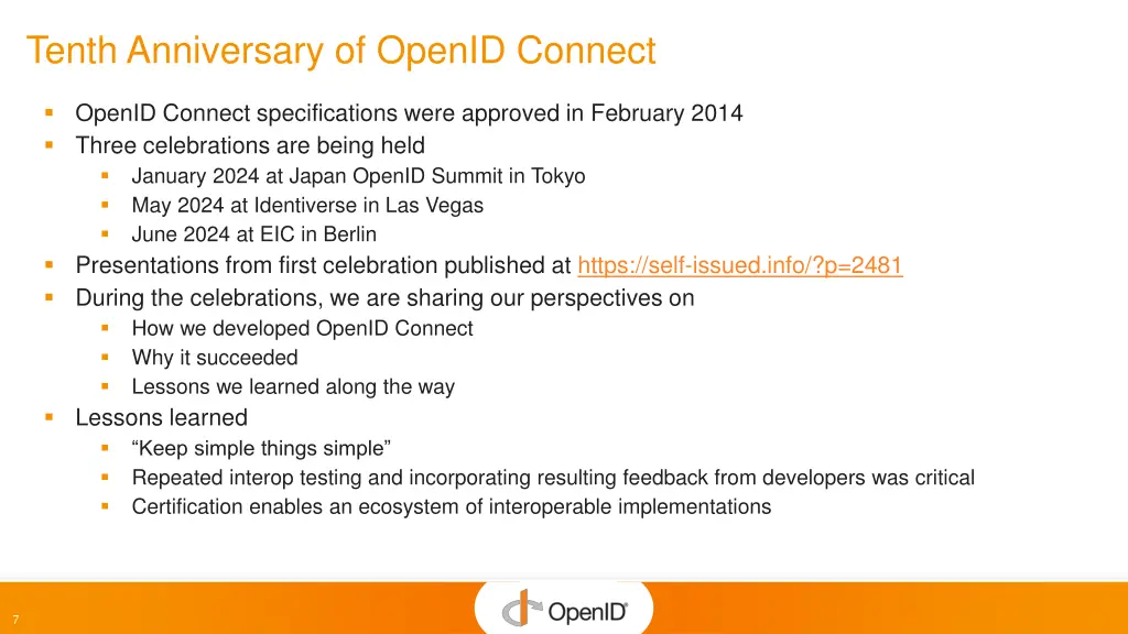 tenth anniversary of openid connect