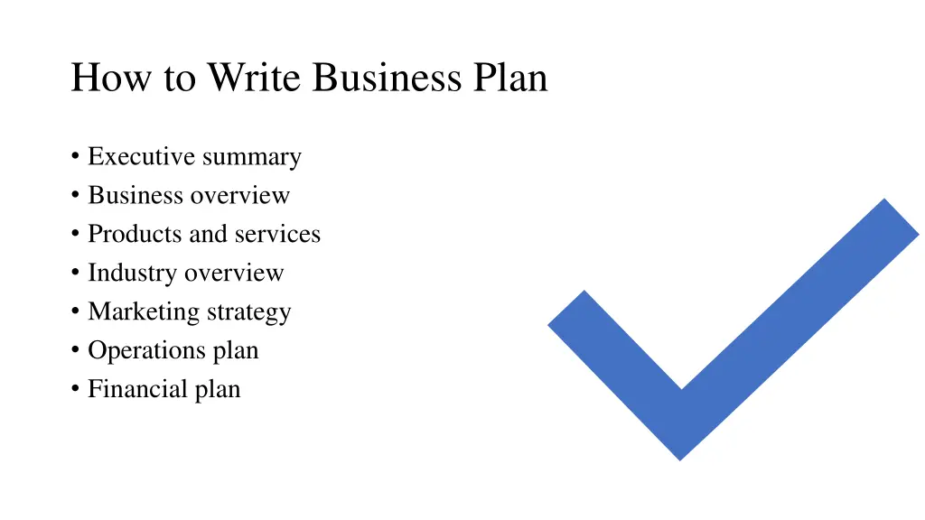 how to write business plan