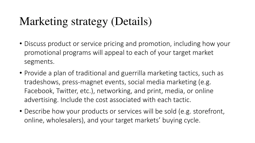 marketing strategy details 1