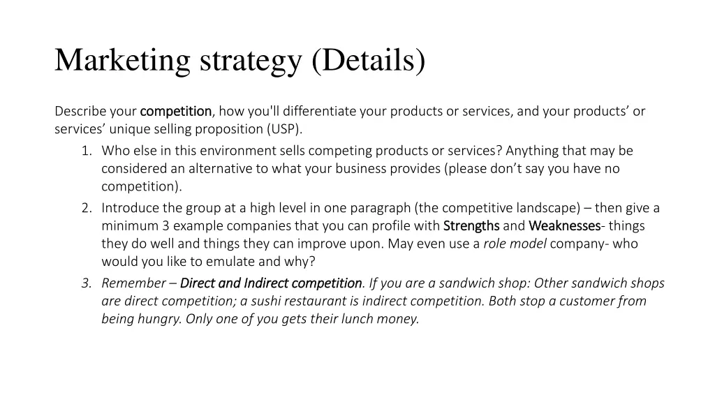 marketing strategy details