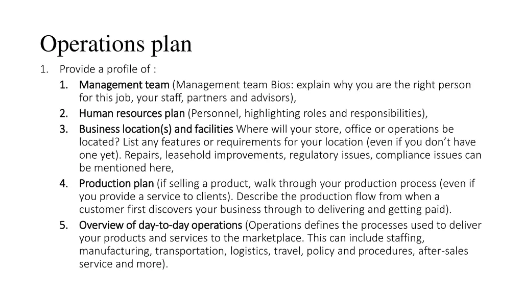 operations plan