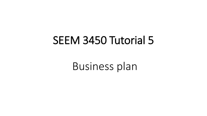 seem 3450 tutorial 5 seem 3450 tutorial 5