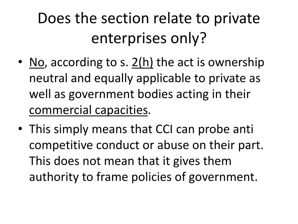 does the section relate to private enterprises