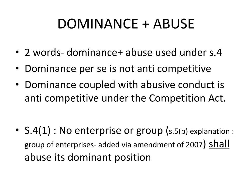 dominance abuse