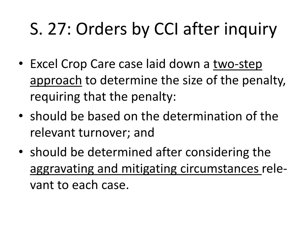 s 27 orders by cci after inquiry