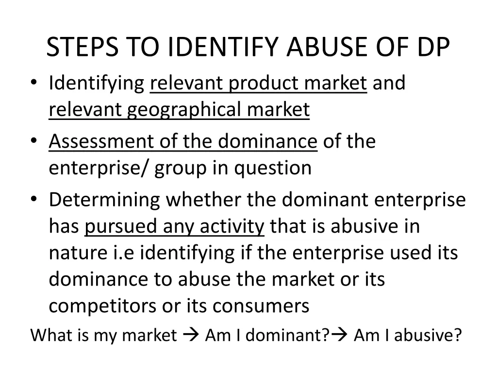 steps to identify abuse of dp identifying