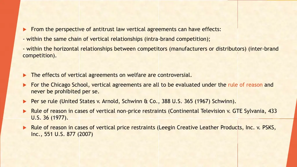 from the perspective of antitrust law vertical