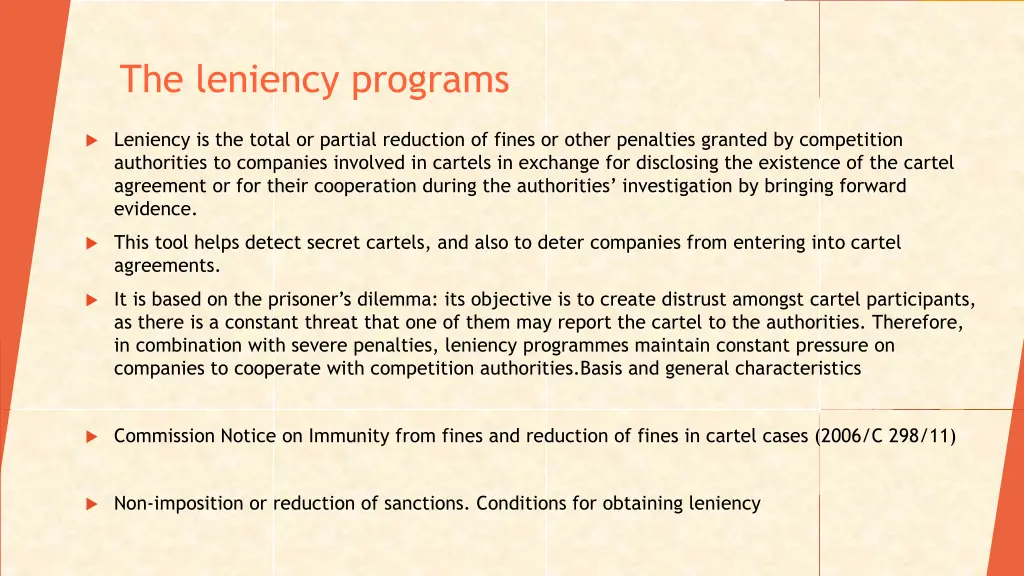 the leniency programs