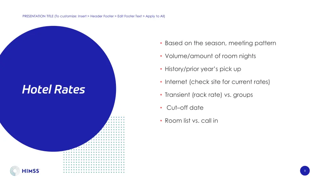 presentation title to customize insert header 4