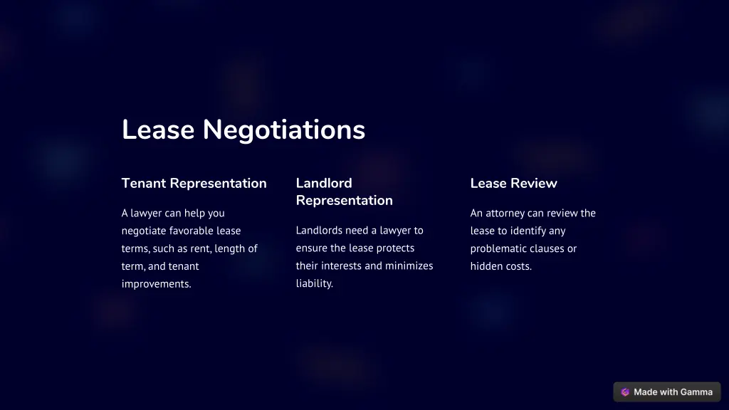 lease negotiations
