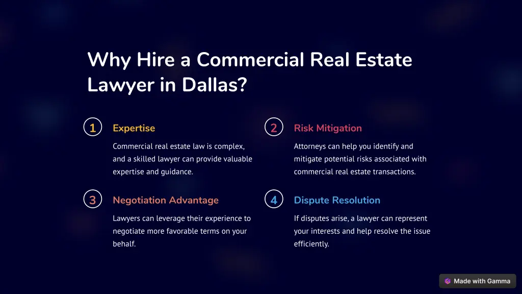 why hire a commercial real estate lawyer in dallas