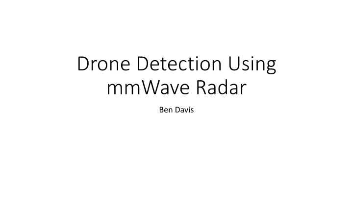 drone detection using mmwave radar