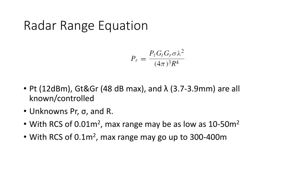 radar range equation