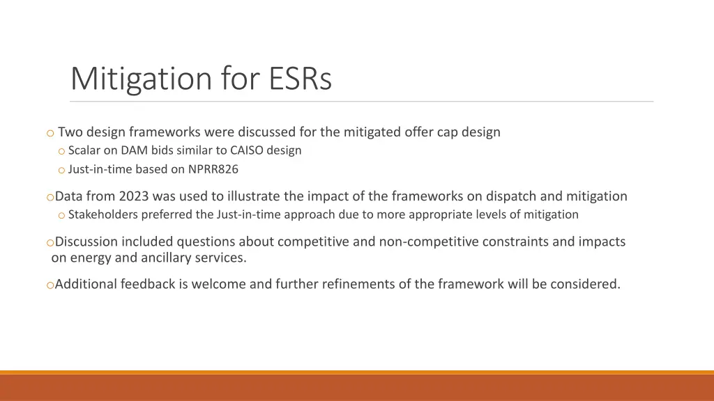 mitigation for esrs