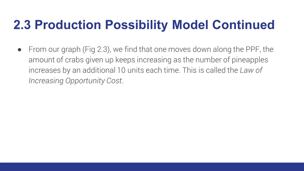 2 3 production possibility model continued