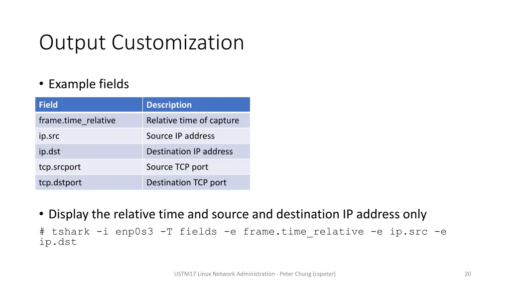 output customization 1